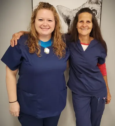 Keri Damron & Reyne Wood, staff at Appalachian Veterinary Hospital